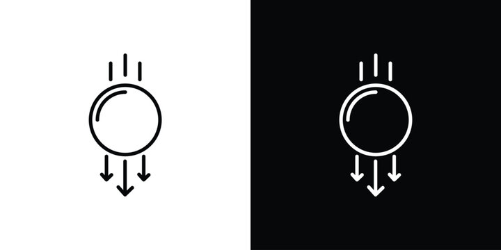 Gravity icon in black. flat graphic vector icon