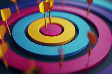 Vibrant Color Visual of Business Process Goals Target Success Graph