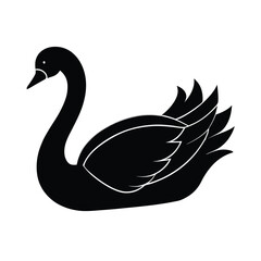 Obraz premium elegant black swan vector illustration