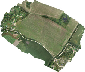 High-Resolution Aerial Orthomosaic Map of Farmland and Infrastructure