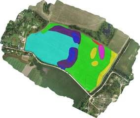 High-Resolution Aerial Orthomosaic Map of Farmland and Infrastructure