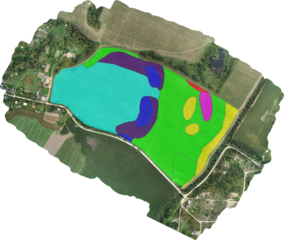 High-Resolution Aerial Orthomosaic Map of Farmland and Infrastructure