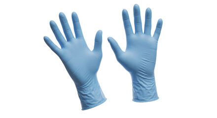 blue medical gloves isolated on white background