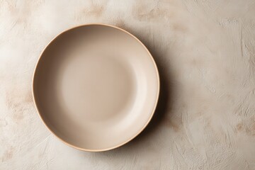 premium pasta dish on matte ceramic plate, centered on textured beige surface with empty space around, perfect for placing text or logo, quiet luxury style