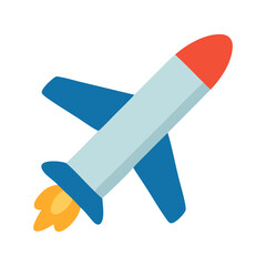 A whimsical rocket ship soaring upwards with a burst of flames, a vector graphic perfect for...