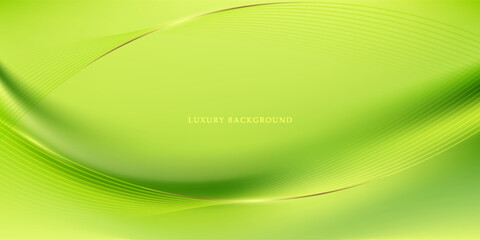 Green background design with luxury gold effect elements. Vector eps10