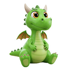 Fototapeta premium Cute Green Dragon Illustration Perfect for Childrens Books Games and More