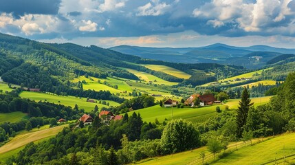 Fototapeta premium Scenery of the Black Forest in Germany: Enchanting Landscapes, Historic Villages, and Natural Wonders in Southern Germany