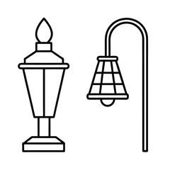 lamp light on and off icon vector illustration