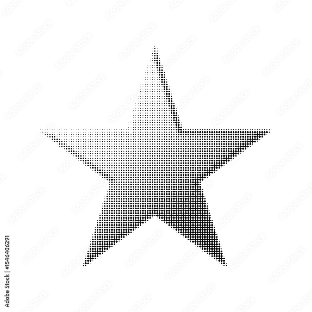 Poster this vector illustration features a halftone star pattern, blending modern design with retro flair. 