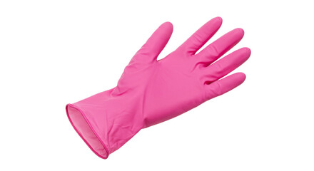 pink medical gloves isolated on white background 