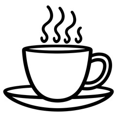 Coffee Cup Icon Representing Hot Beverages and Refreshment Editable Illustration Isolated on a White Background.Coffee cup icon on a white background.
