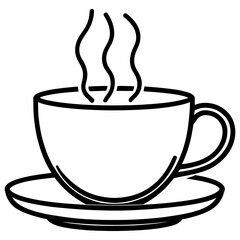 Coffee Cup Icon Representing Hot Beverages and Refreshment Editable Illustration Isolated on a White Background.Coffee cup icon on a white background.
