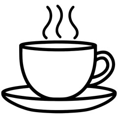 Coffee Cup Icon Representing Hot Beverages and Refreshment Editable Illustration Isolated on a White Background.Coffee cup icon on a white background.
