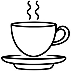 Coffee Cup Icon Representing Hot Beverages and Refreshment Editable Illustration Isolated on a White Background.Coffee cup icon on a white background.
