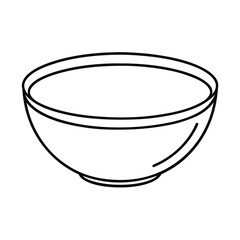outline drawing of a simple empty bowl vector