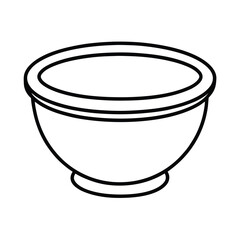outline drawing of a simple empty bowl vector