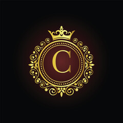 A golden star symbol, vector illustration of a glowing neon sign for an award badge design LOGO C