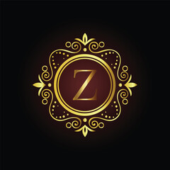 Golden star symbol vector illustration on an abstract background LOGO A