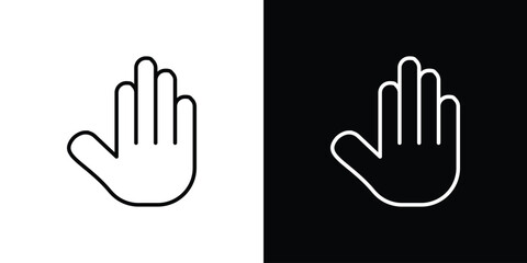 Obraz premium Hand icon in black. flat graphic vector icon