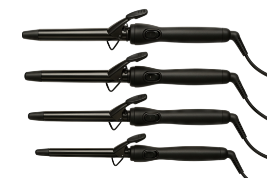 Various Sizes of Curling Irons on Display - Powered by Adobe