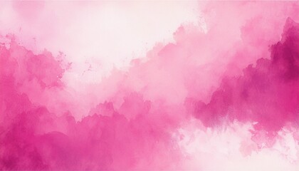 Obraz premium pink and white watercolor background with abstract cloudy sky concept with color splash design and fringe bleed stains and blobs