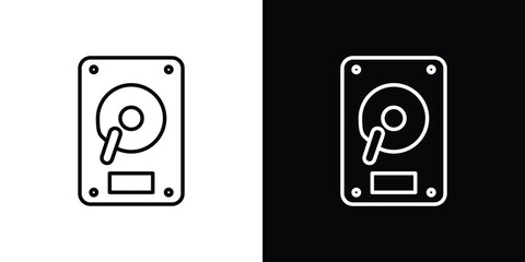Hard Disk icon in black. flat graphic vector icon