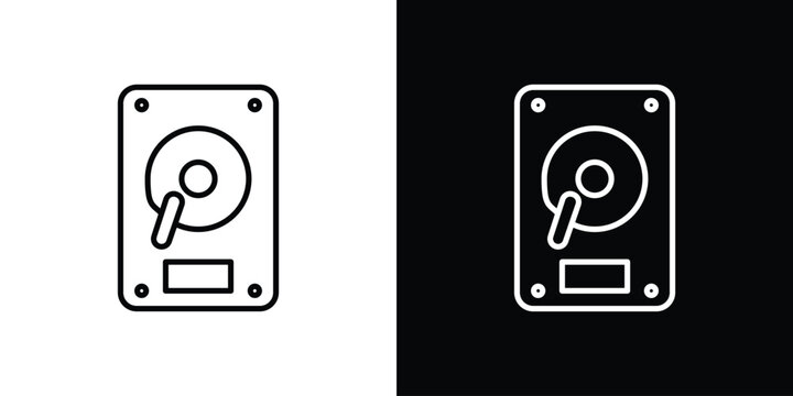 Hard Disk icon in black. flat graphic vector icon