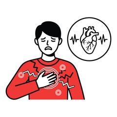 Chest Pain Illustration with Heart Icon