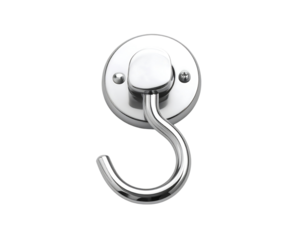 Stylish Chrome Hook with Round Base for Hanging Items in Modern Home or Office Decor