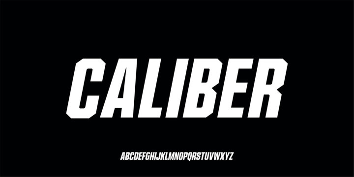 Vector illustration of strong and masculine condensed and bold italic style alphabet letters. Suitable for large titles, sports logos, automotive, military and product branding.