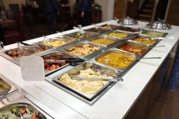 Indian Restaurant Buffet Food Variety Selection