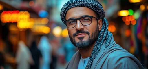 Obraz premium Portrait of a Man in Traditional Attire
