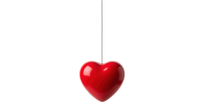 Isolated Hanging Red Heart