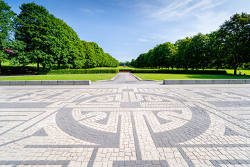 Green urban Vigeland Park in the Norwegian capital Oslo.