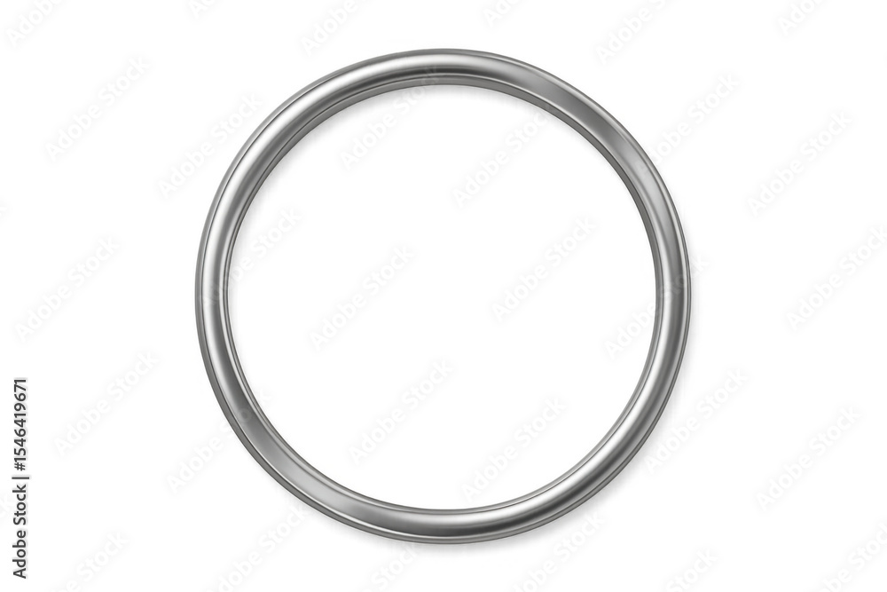 Poster metallic silver ring hovering over a transparent background, creating a sleek and modern aesthetic, 
