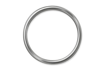 Metallic silver ring hovering over a transparent background, creating a sleek and modern aesthetic, ideal for various design projects