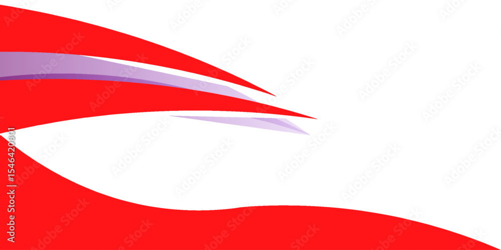Poster abstract red waves are flowing on white background. red line background curve element