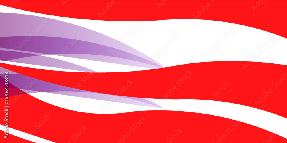Poster abstract red waves are flowing on white background. red line background curve element