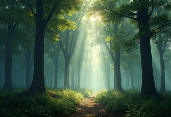 The secret realm of light and shadow in the forest