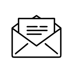 Line art envelope with a letter inside