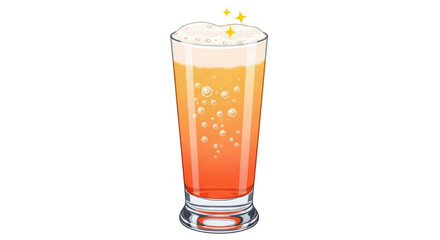 Isolated Sparkling Orange Drink Cartoon