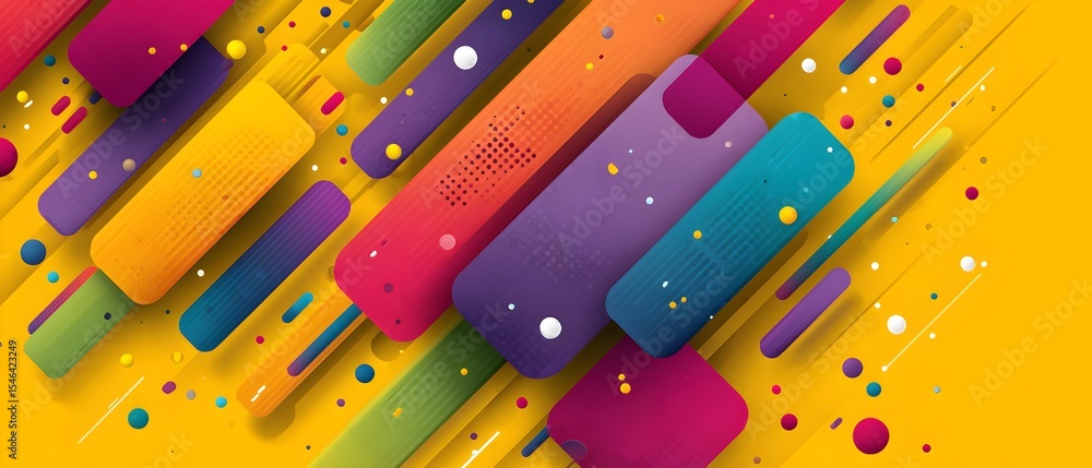 Poster a colorful background with a rainbow of colors and a lot of dots