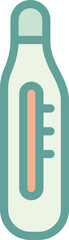 Modern Flat Thermometer Illustration in Green Tones