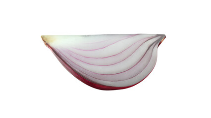A sliced red onion showcasing its layers and vibrant colors, commonly used in culinary dishes for...