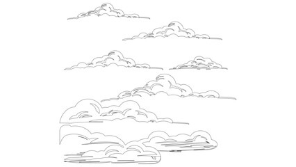 Hand Drawn Cumulus Cloud Vector Illustration