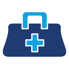 Obraz premium Doctor Briefcase Flat Blue Icon