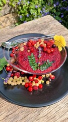 homemade red groats without whipped cream