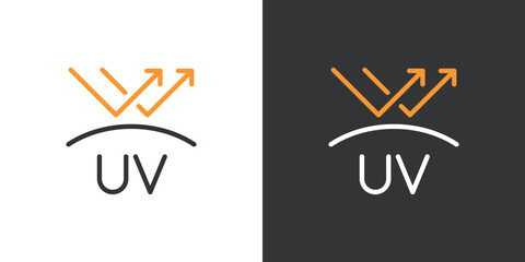 太陽の紫外線カットの線画アイコン