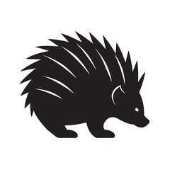 Porcupine Animal With Spikes Silhouette